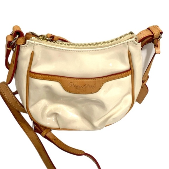 Dooney & Bourke Mini Margot Ivory  Patent Leather Crossbody - Picture 1 of 8